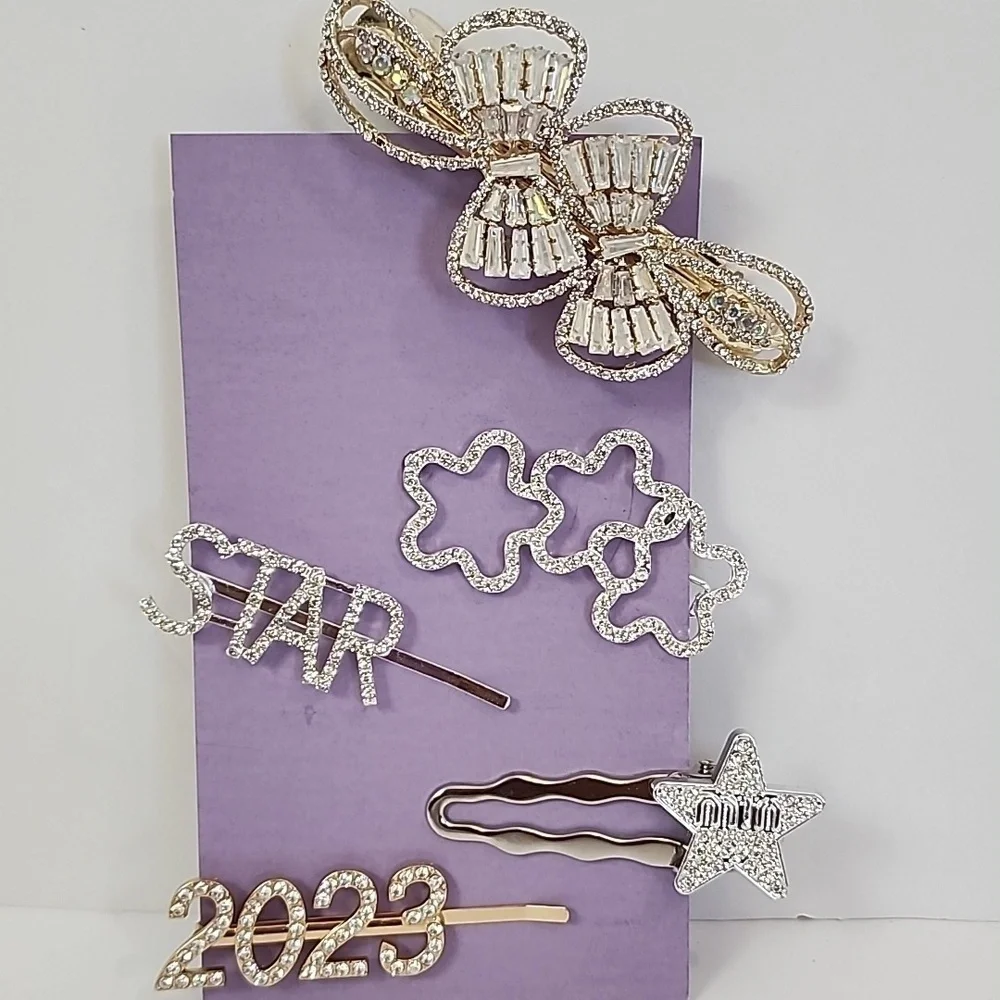 Birthday Card + Set of 5x (five) Decorative Hair Clip Burgoyne KJS Industries